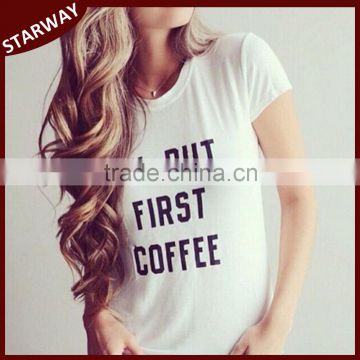 Fashionable Lady's letter trendy tops for women 2016/