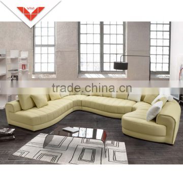 Round shape R121 modern big sectional leather sofa