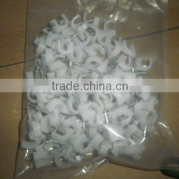 supply nail wire clips/plastic cable clips/nail cable clamps 16mm
