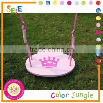Crown style round swing seat,wood outdoor garden swing for sale
