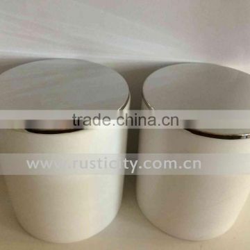 White Marble Candle Holders/ Stone Candle Holders/ Candle Jars