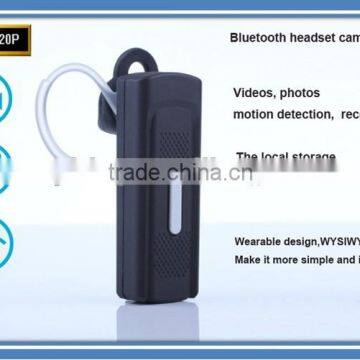 HD 720P H.264 Earphone bluetooth mini video camera