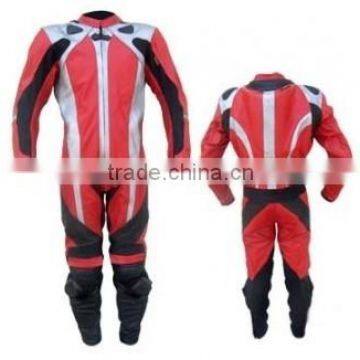 Leather Motorbike Suit Red