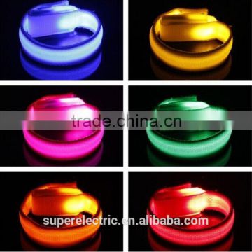 Wholesale Popular Nylon Flashing LED Wristband Party Favor Sound Activated Light Up LED Wristband in Multicolor