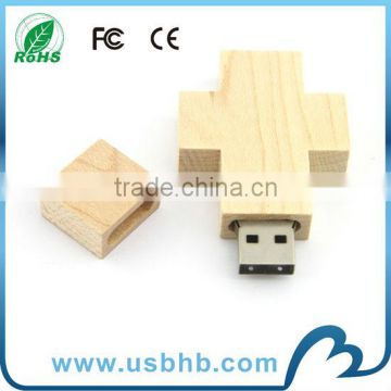 new design wooden cross usb flash drive with CE FCC RoHS certificated