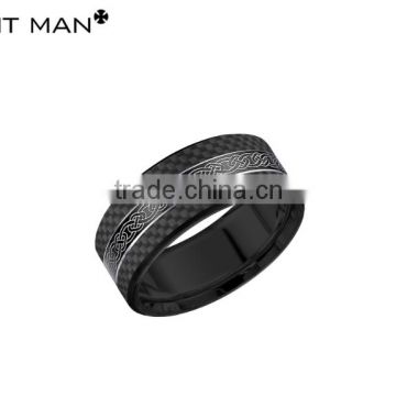 wholesales 8mm Titanium Rings black Wedding Band for Men carbon fiber titanium ring engagement ring