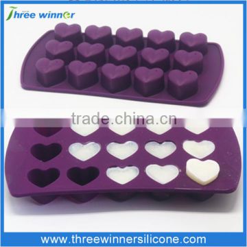 purple silicone custom heart ice mold
