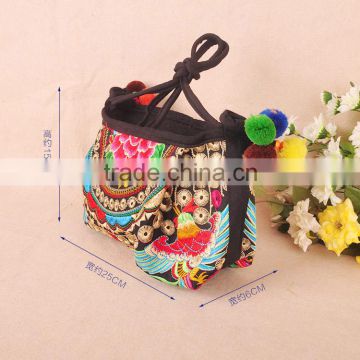China wholesale canvas ethnic embroidery handmade women messenger bag