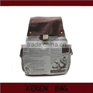 Hot Sell Olive and Grey Canvas School Bag