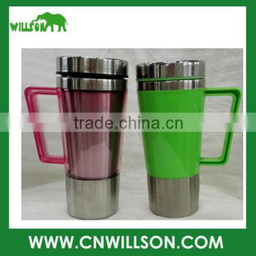 high quality stainless steel coffee mug, insulated coffee mug with handle and lid