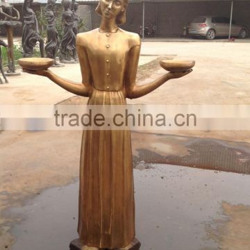 Garden deco famous metal craft bird girl statue bronze sculpture