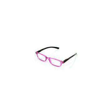 Ladies Polycarbonate Rectangle Eyeglass Frames For Decoration , Pink / Red / Blue