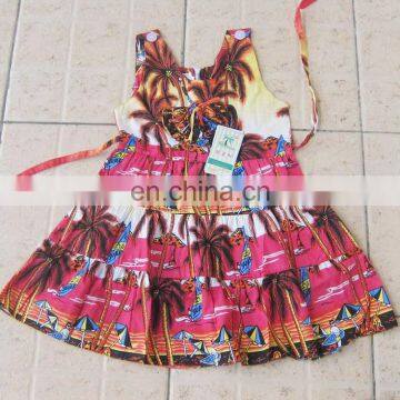 custom printed girls beach hawaiian dresses