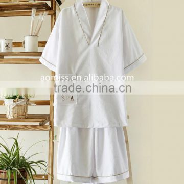 100% cotton hotel SPA Salon Sleepwear set Bath gown Set Kimono Set