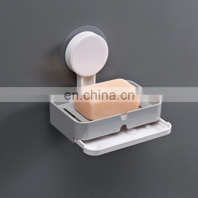 Wall Mounted Type plastic soap box soap holder on wall adhesive no drill  kitchen bathroom soap holder with drainer