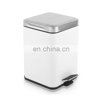 Decorative color printing stainless steel peal bins square metal trash cans