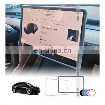 Center Console Protective for Tesla Model 3 Silicone Rubber Frame Screen Protectors for Tesla Model Y