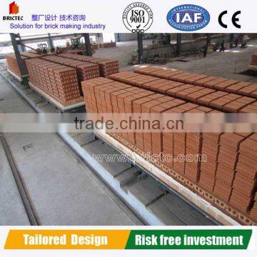 Red clay brick factory with double stacking firing process