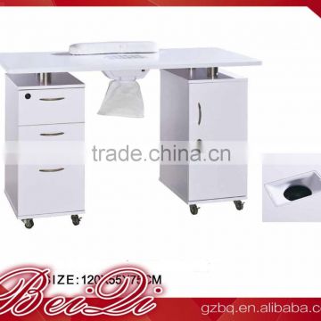 Beiqi Wholesale Cheap Elegant White Manicure Tables with Drawers for Beauty Salon Nail Care Product for Sale