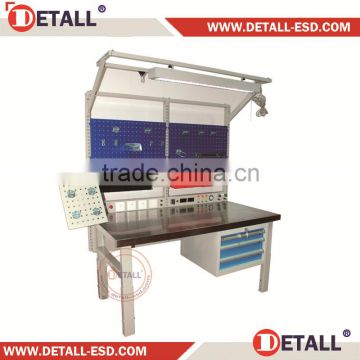 Detall metal workshop work benches with drawer unit