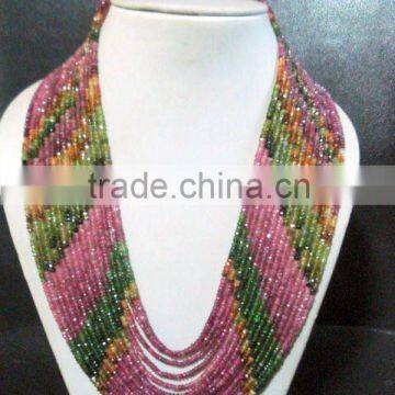 Tourmaline Multi-strand gemstone necklace