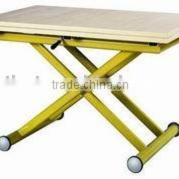 X shaped adjustable folding coffee table