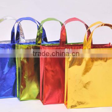 non-woven with shining lamination shopping bags open style