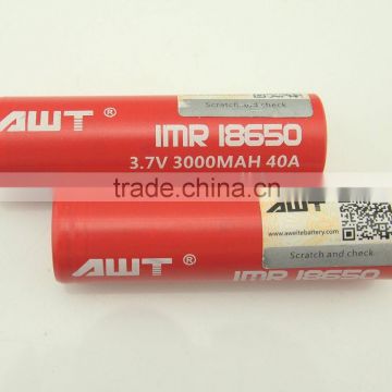 AWT 18650 40A 3000mah 18650 battery DNA 200w chip Wismec Reuleaux mod 200w box mod TC 18650 mod xvape x max v2 vaporizer