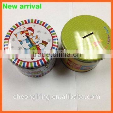 Special round metal money tin can banks