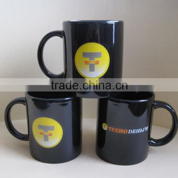 Promotional black Ceramic cups / mugs, Customized ceramic coffee mugs, Desk mugs, Drinking mugs, PTM1269