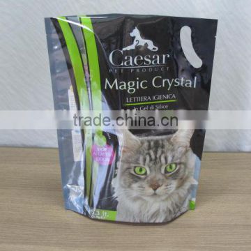 Cat litter packaging bag with clear window