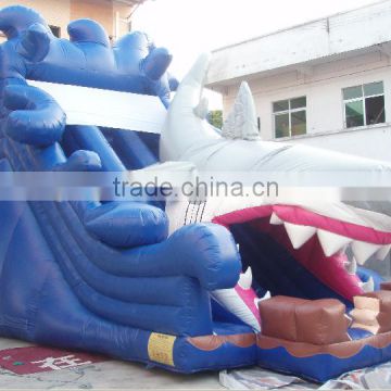 pvc tarpaulin,PVC Material and Slide Type inflatable shark water slides