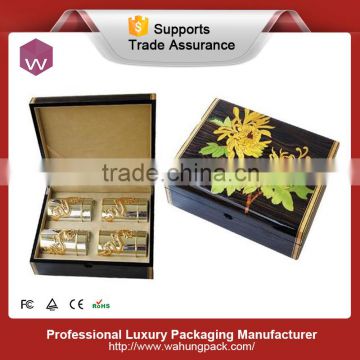 Chinese luxury tea gift box wooden tea boxes (WH-0377)