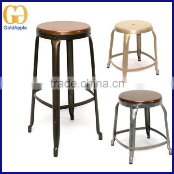 Competitive Price Industrial Metal Bar Stool Vintage Stackable Counter Stool Bar Furniture For Sale