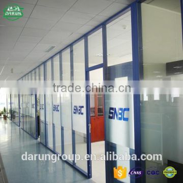 Glass Wall Partition with Company Logo Etched