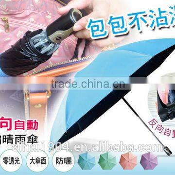 2016 new style customzied color logo resist-UV anto fold inverted umbrella