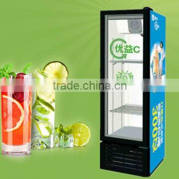 commercial upright refrigerated beverage cooler for supermarket