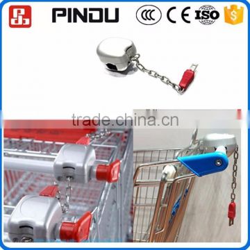 zinc alloy supermarket shopping trolley coin operated lock for shopping cart