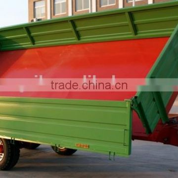 tractor hydraulic farm tandem tippping trailer, tipping wagon, dump trailer, dump wagon 7 Ton, rear and side tipping