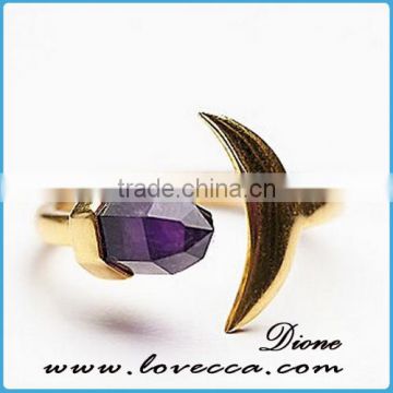 2016 New Popular fashion synthetic stone gold ring