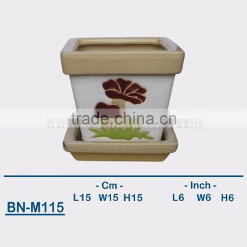 Vietnamese Ceramic Sandblasting Mini Flower Pot BN-M115