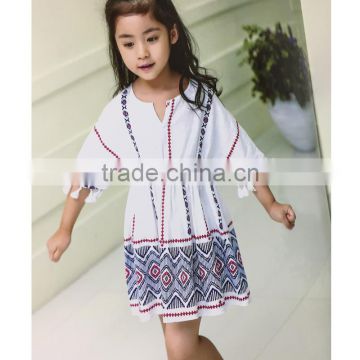 High quality ethnic design beautiful summer baby girl dress