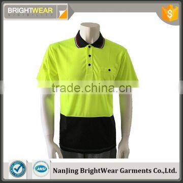 Men's two colored reflective safety short sleeve Australia breathable security polo shirt