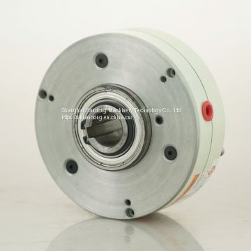 Hollow and shaft magnetic powder clutch