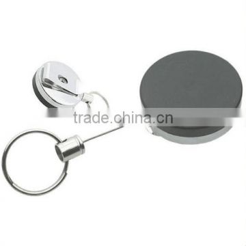 Gift Idea 2" Pull Reel Key Chain Keychain w 38" Retractable Cable Cord US SELLER