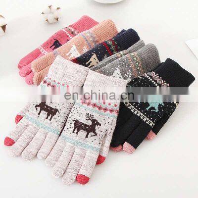 Sensory Touch Screen Jacquard Winter Warm Glove