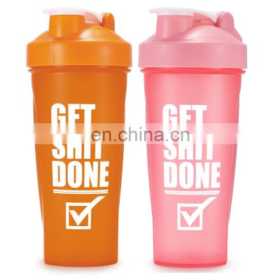 2021 ready to ship 600ml Fitness bpa free plastic protein custom logo gym shaker bottle for protein
