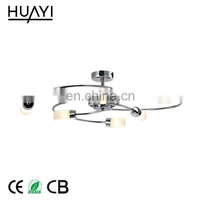 HUAYI Industrial Style Bedroom Living Room Design Chrome Color Ceiling Light