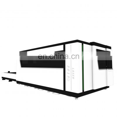 HIgh speed whole cover 4000W cnc  fiber laser cutting machine with exchange table for metal cutting   Remax 3015 with CE