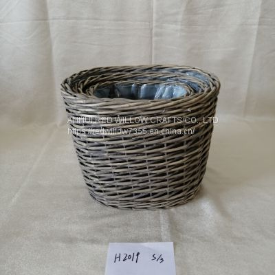 High-Quality Small Willow Basket Garden Flower Pot Plant Basket
